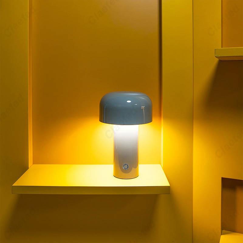Italská houbová stolní lampa Přenosná bezdrátová dotyková dobíjecí noční lampička USB stolní lampa Stolní dekorace Noční světlo do ložnice