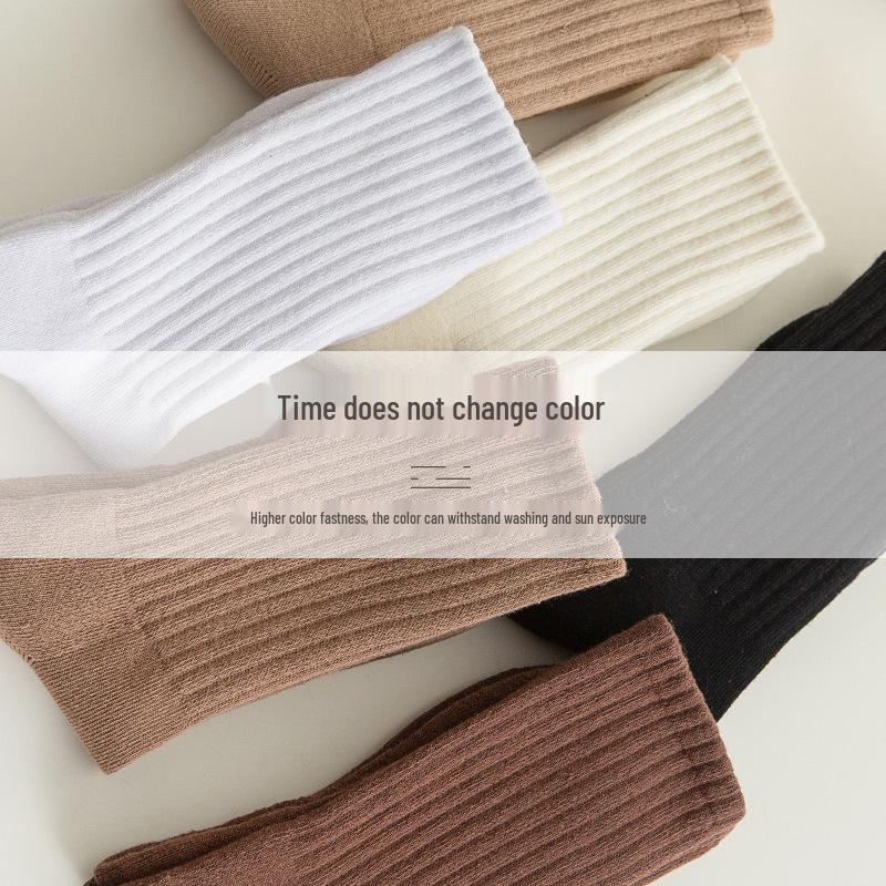 Męskie Zimowe Frotte Skarpetki Długie - Pogrubione Plus Aksamitne, Styl Mid-Tube, Idealne na Jesień i Zimę.