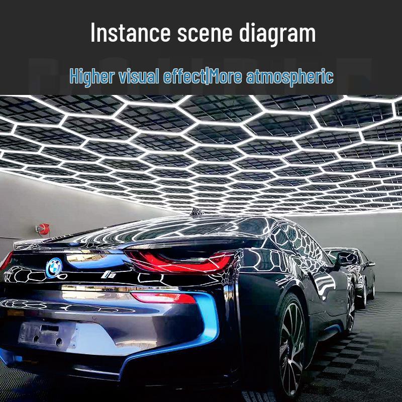 Honeycomb Hexagonal Garage & Car Wash Waterproof Lights - 110V/220V