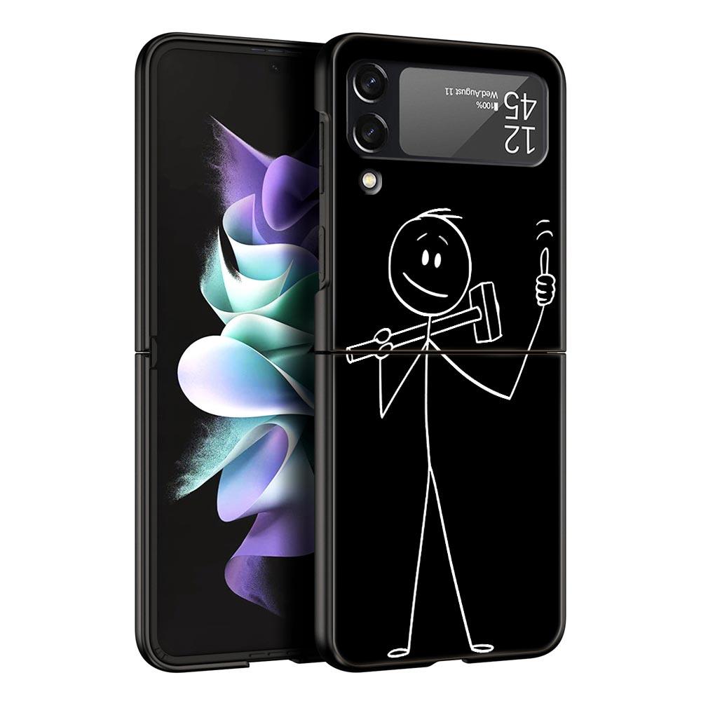 Funny Cute Cartoon Matchman Phone Case for Samsung Galaxy Z Flip 3 4 5 Shell For Samsung Z Flip3 Flip4 Hard PC Bumper Cover