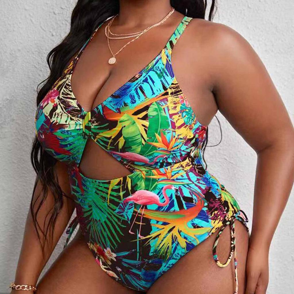 Plus Size Bikini Swimsuit for Women, Backless Sexy Bathing Suit, Slim Fit Swimwear