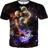Space Astronaut Planet Print Polo Shirt, Cool Casual Essential