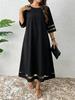 Plus Size Women's Mesh Sleeve Patchwork A-line Dress - 2026 New Style Bestseller