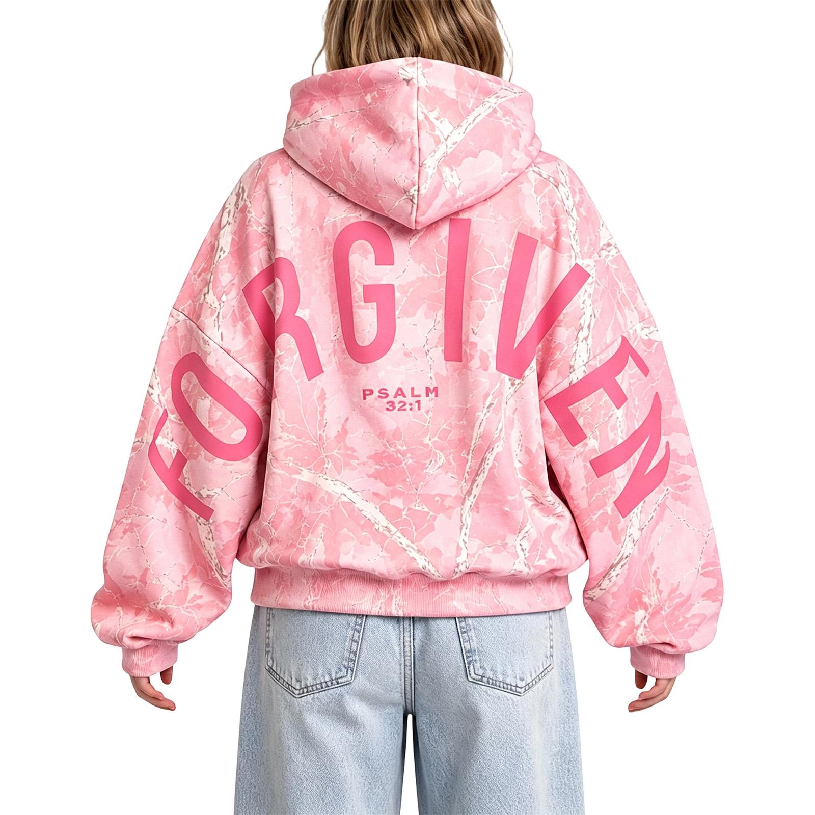Kinder Hoodie Langarm Pullover Buchstabendruck Lockerer Schnitt Lässiges Oberteil 160 rosa