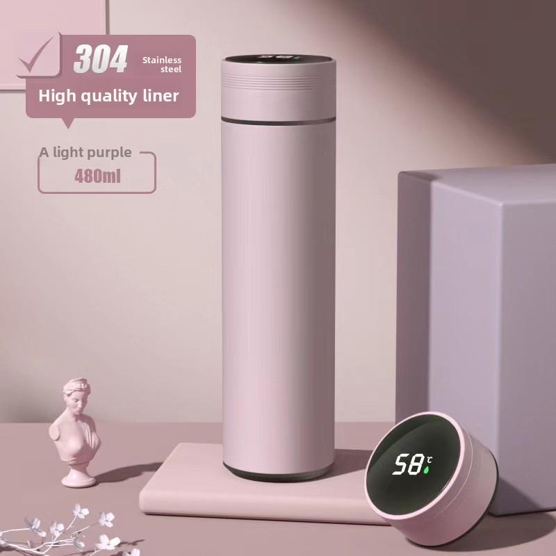 Smart Temperature Display Insulated Travel Mug With Tea Strainer For Office Use