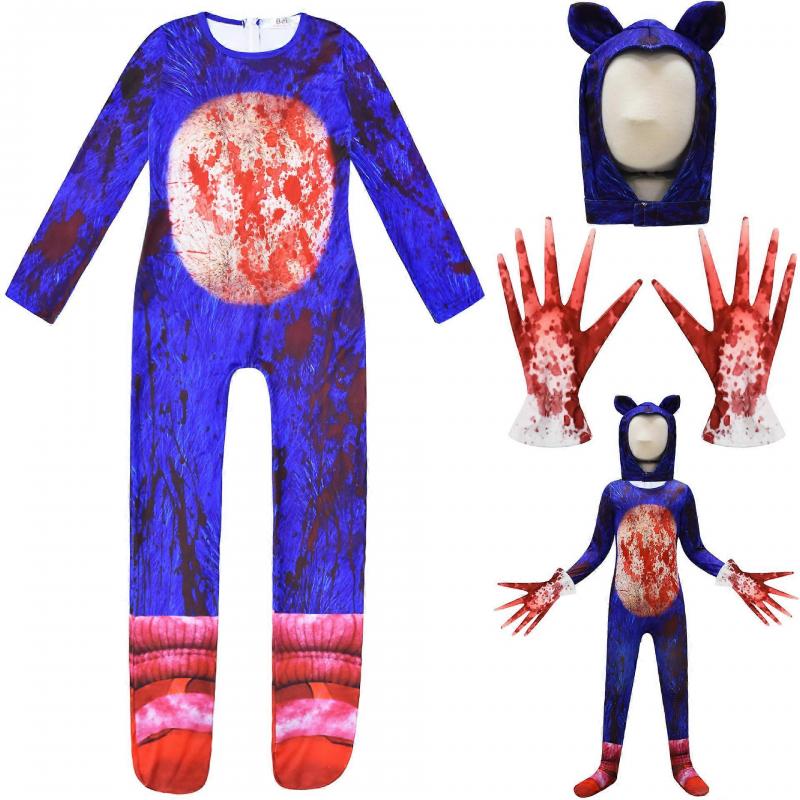 Halloween costumes Sonic holiday party character modeling jumpsuit