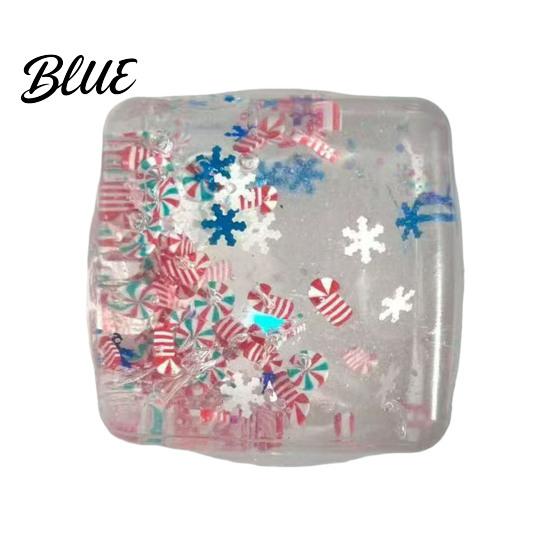 Ice Cube Squeeze Toy Christmas Toy Confetti Filled Stress Relief Soft Toys Slow Rebound Clear for Anxiety Reduction Calming Sensory
