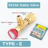 R410/R22 Safety Valve Sealed Brass 1/4 5/16 Inch Air Conditioning Charging Hose Valve Adapter Refrigeration Tool Air Conditioner