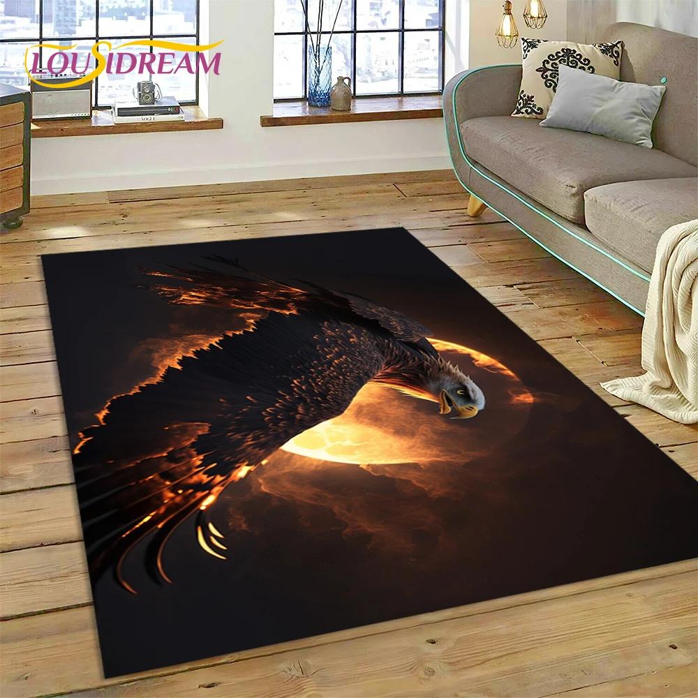 Cute Owl Eagle Birds Cartoon Rug Carpet for Living Room Bedroom Decor,floor Mat Decoration for Sofa Doormat