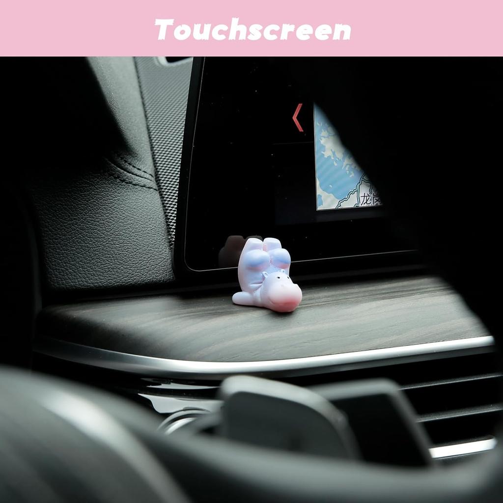YGMONER Mini Hippopotamus Car Dashboard Figurines Set of 6 Cute 1inch Hippo Car Decorations Kawaii Car Interior Decor Accessories Gifts for Hippo