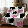 Two Tone Oval Dot Anime Cartoon Flannel Blanket Soft Warm Throw for Bedroom Sofa Car Kids Holiday Gift