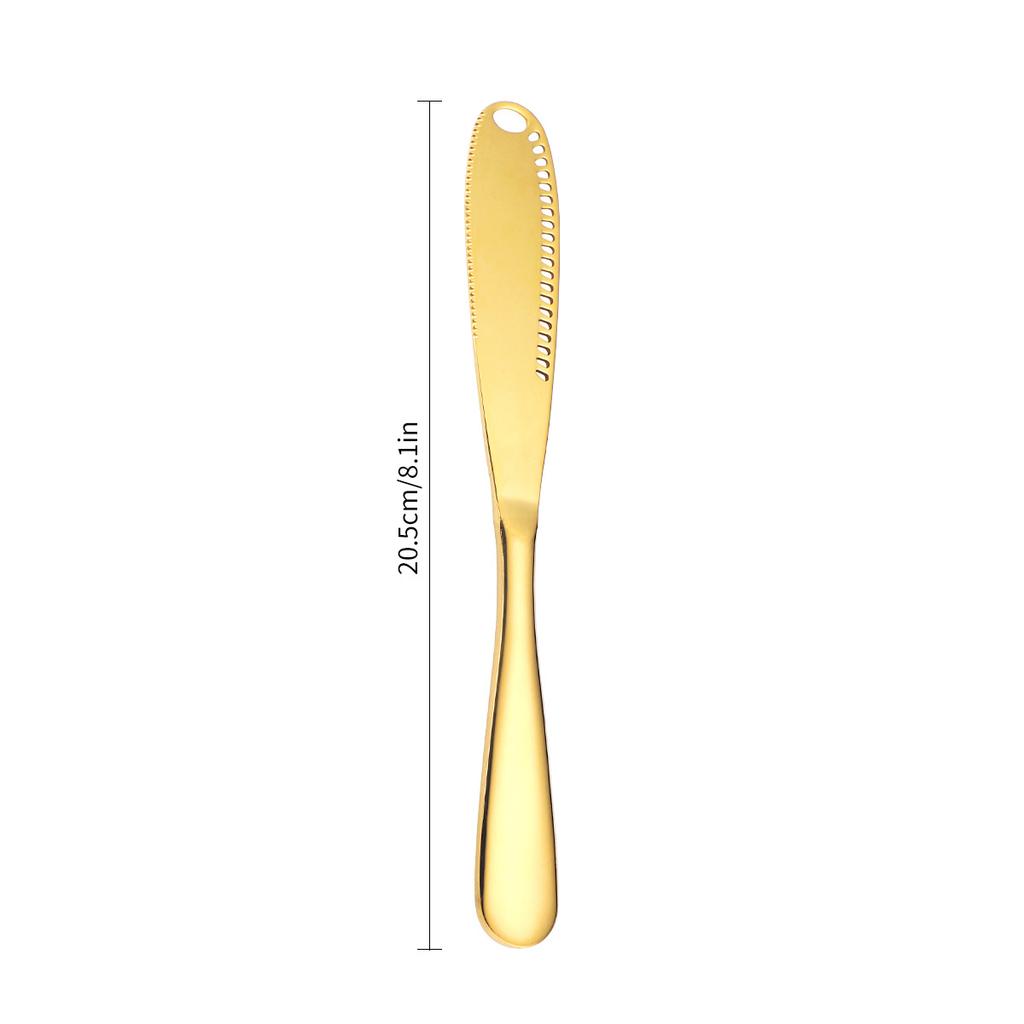 430 Stainless Steel Butter Knife with Hole Butter Spatula Oil Scraper Cheese Bread Jam Butter
