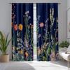 Set Of 2 Vintage Floral Wildflower Drapes Botanical Herb Design Curtains Bedroom Decoration Curtain Polyester Perfect For Sleeping Area