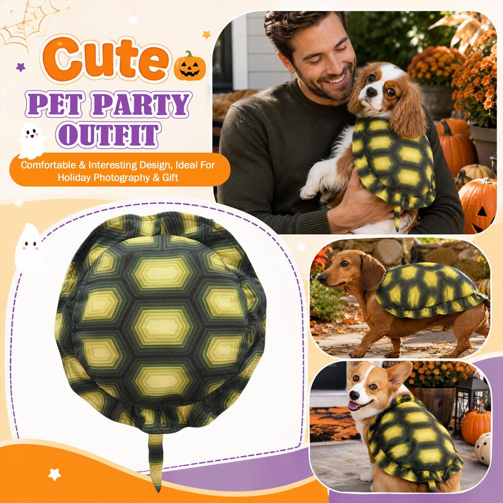 Adjustable Pet Turtle Costume Outfit for Small Animals Cats Dogs Holiday Party Dress-Up