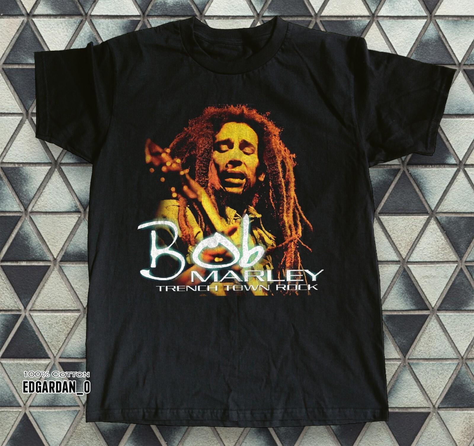 Bob Marley and the Wailers Heavy Cotton Black T-shirt Size S-5XL L