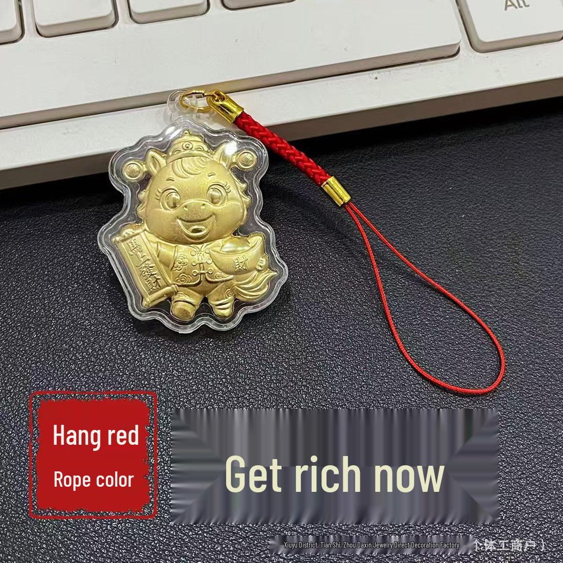 Pure 999 Gold Lucky Bag Keychain Pendant - Exquisite Gift for Friends