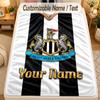 Flannel BlanketNewcastle United FC Custom Name Text Personalized Soft Warm Throw Blanket Home Decor Gift