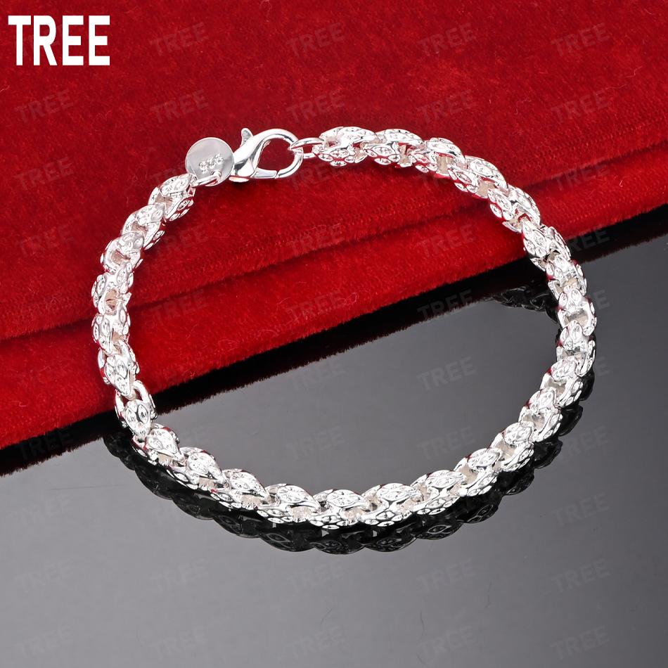925 Sterling Silver Classic Phoenix Tail Braided Bracelet - Fashionable Gift Jewelry 20cm