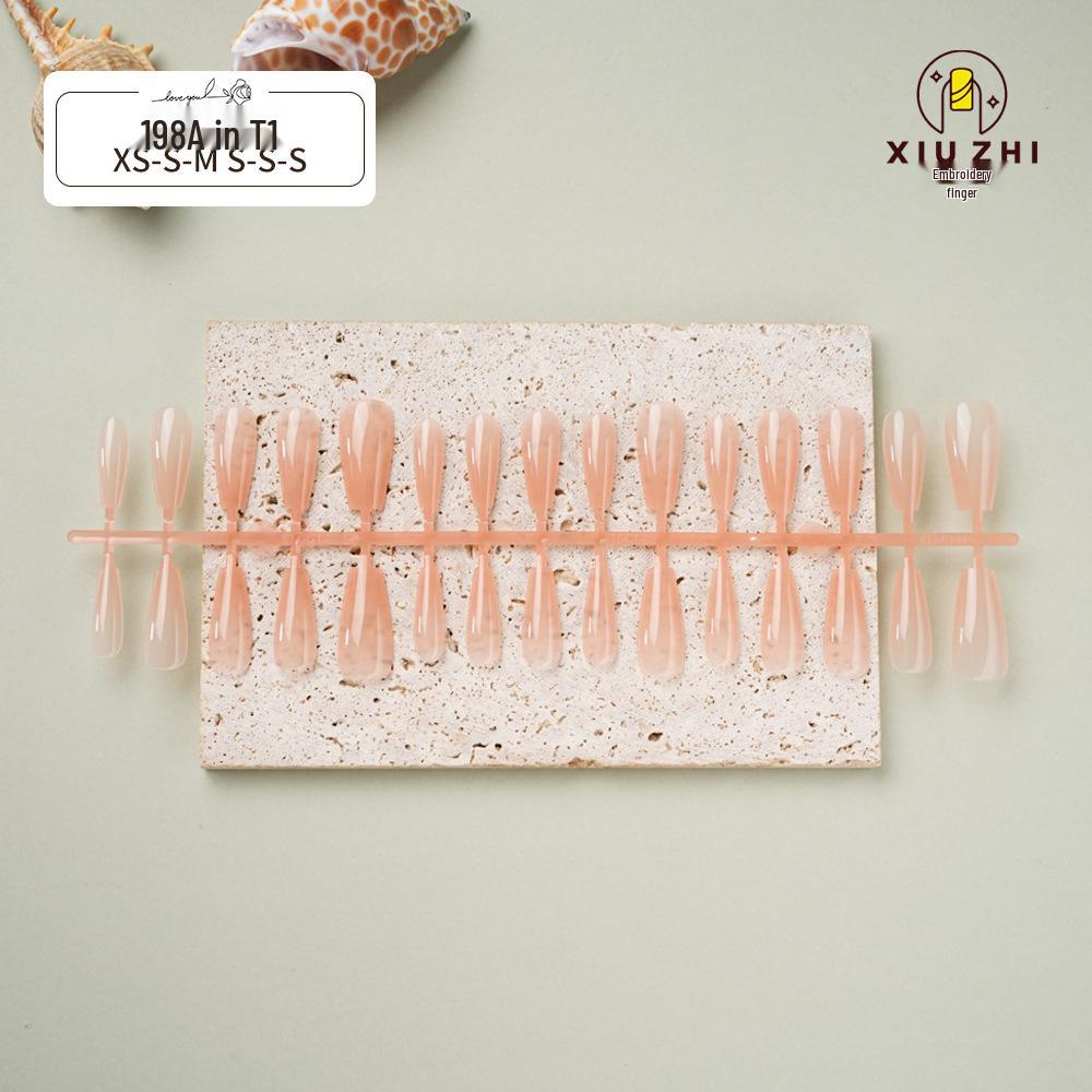 Nude Pink T-shaped Wearable Solid Color Nail Art Stickers