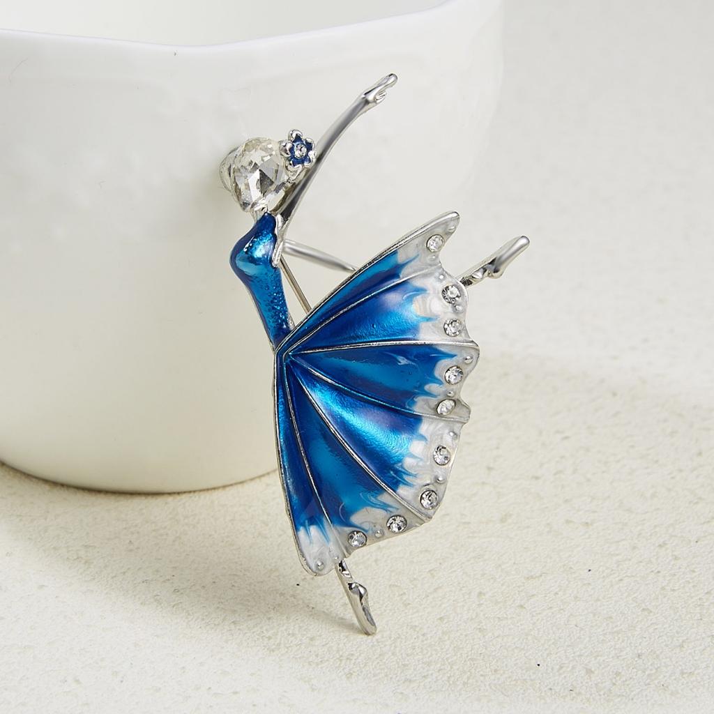 Temperament Dancing Fairy Girls Brooch For Women Men Artistic Cute Rhinestone Ballet Gymnastics Beauty Lady Pins Wedding Jewelry
