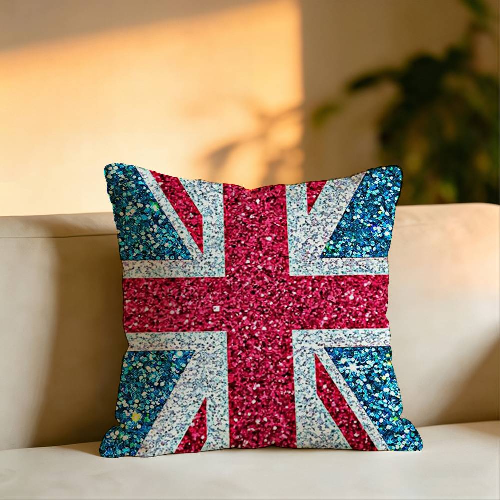 Britische Künstlerische Flagge Quadrat Doppelseitig bedruckte Kissenhülle Schlafzimmer Nachttischkissen Sofakissenbezug