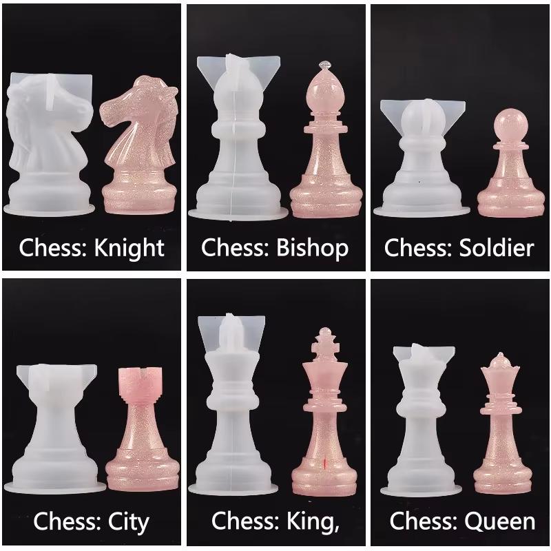 DIY Crystal Dropping Glue Chess Shape Silicone Mold Handmade Clay UV Epoxy Resin Mold Jewelry Pendant Mold Jewelry Accessories