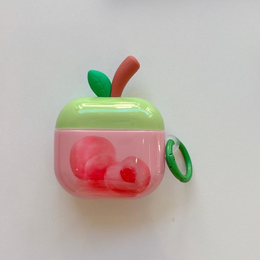 INS Wind Oil Painting Peach Earphone Cover for Apple AirPods 1 /1 Generation Creative Cartoon Shell PRO1/PRO1