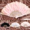 Wedding Feather Hand Fan Handmade Retro Lace Feather Fans for Wedding Party Gift Chinese Luxurious Wedding Decoration