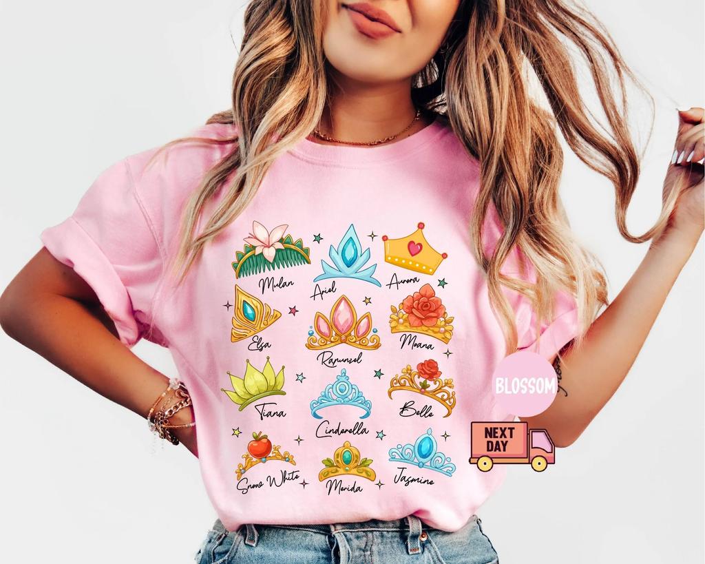 2026 Summer Princess Crown Graphic Tshirt Unisex Unisex Fashion Cotton Quality Casual Loose Short Sleeve Classic Unisex