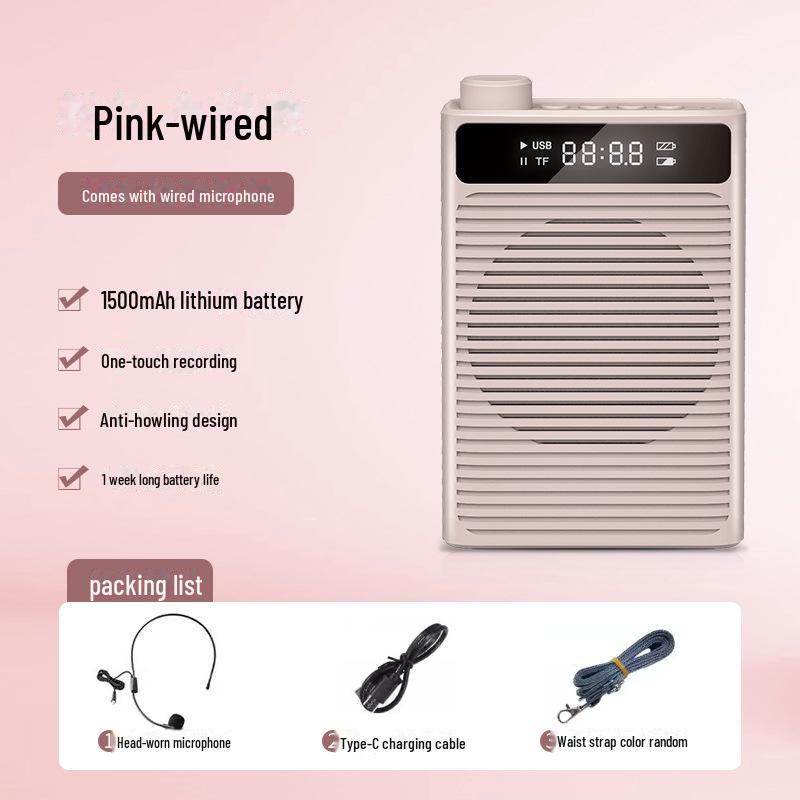Alto-falante Sem Fio Portátil Little Bee com Microfone de Lapela para Professores e Eventos de Dança