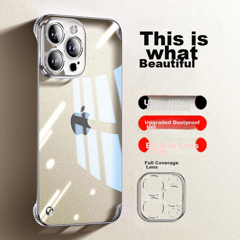 Yellowing CompensationIPhone 14 Pro Case, Electroplated Borderless Transparent Heat Dissipation Anti-Drop Simple Design, Elegant Silver