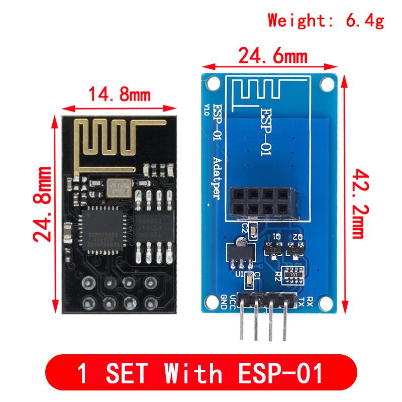 ESP8266 ESP-01 ESP01 Serial Wireless WIFI Module For Arduino Transceiver Receiver Adapter Board Raspberry Pi UNOR3 One 3.3V 5V