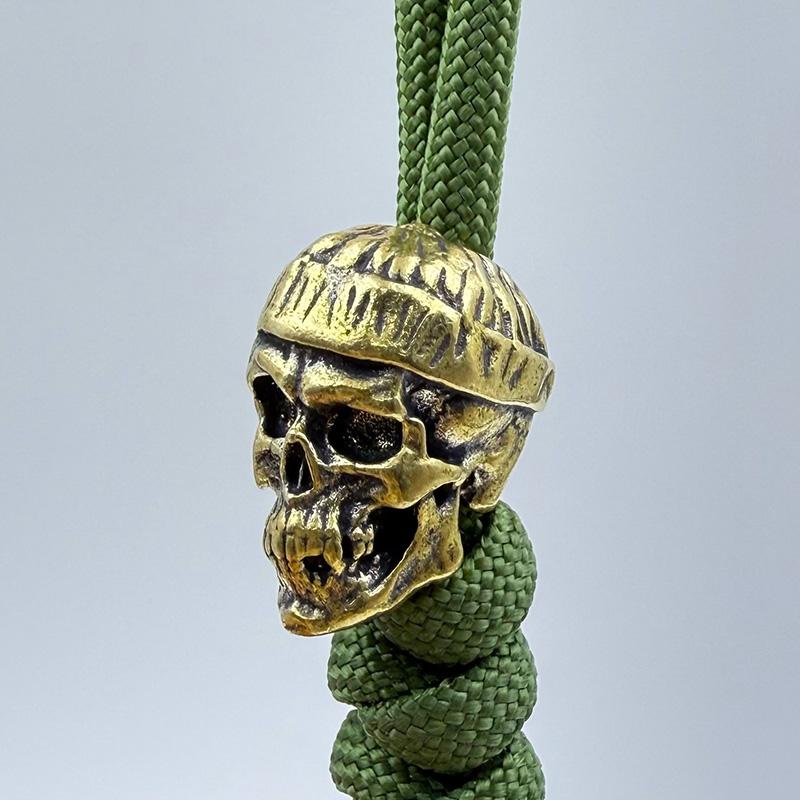 Brass Hatted Skull Head Knife Beads Edc Diy Paracord Woven Bracelets Lanyard Pendants Accessories Outdoor Tool Hangings Charms