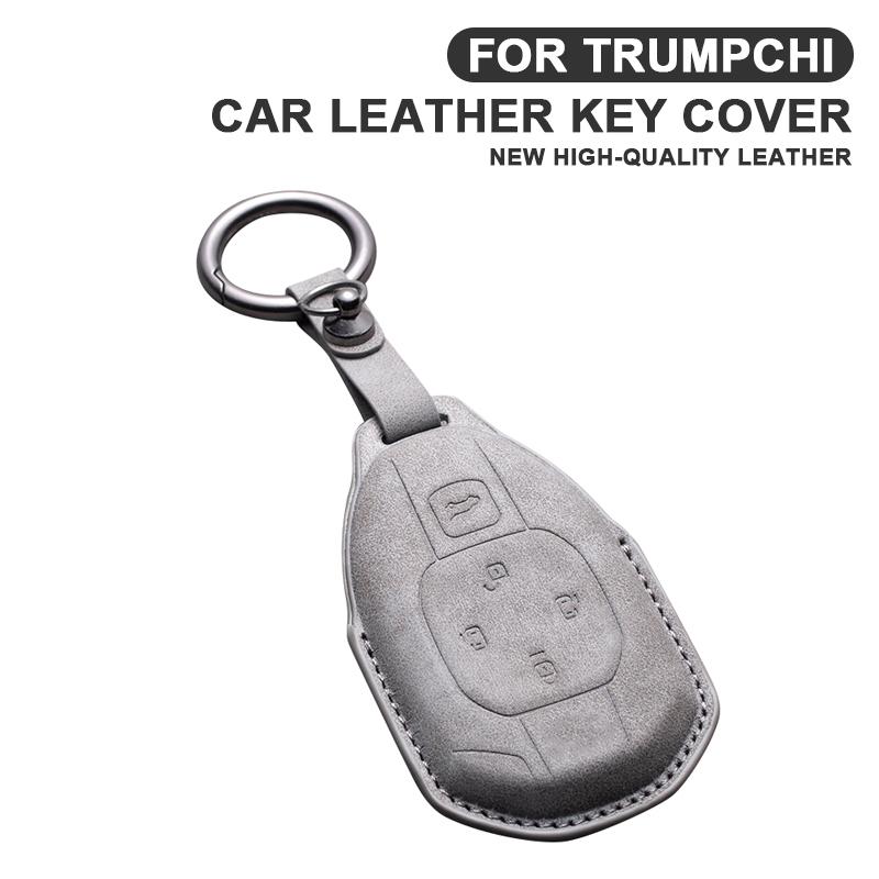 Leather Car Remote Key Case Cover For GAC Trumpchi GS4 GM8 GA3 GA6 SGS7 GA4 GS5 GS3 Legend GS8 Keychain Accessories