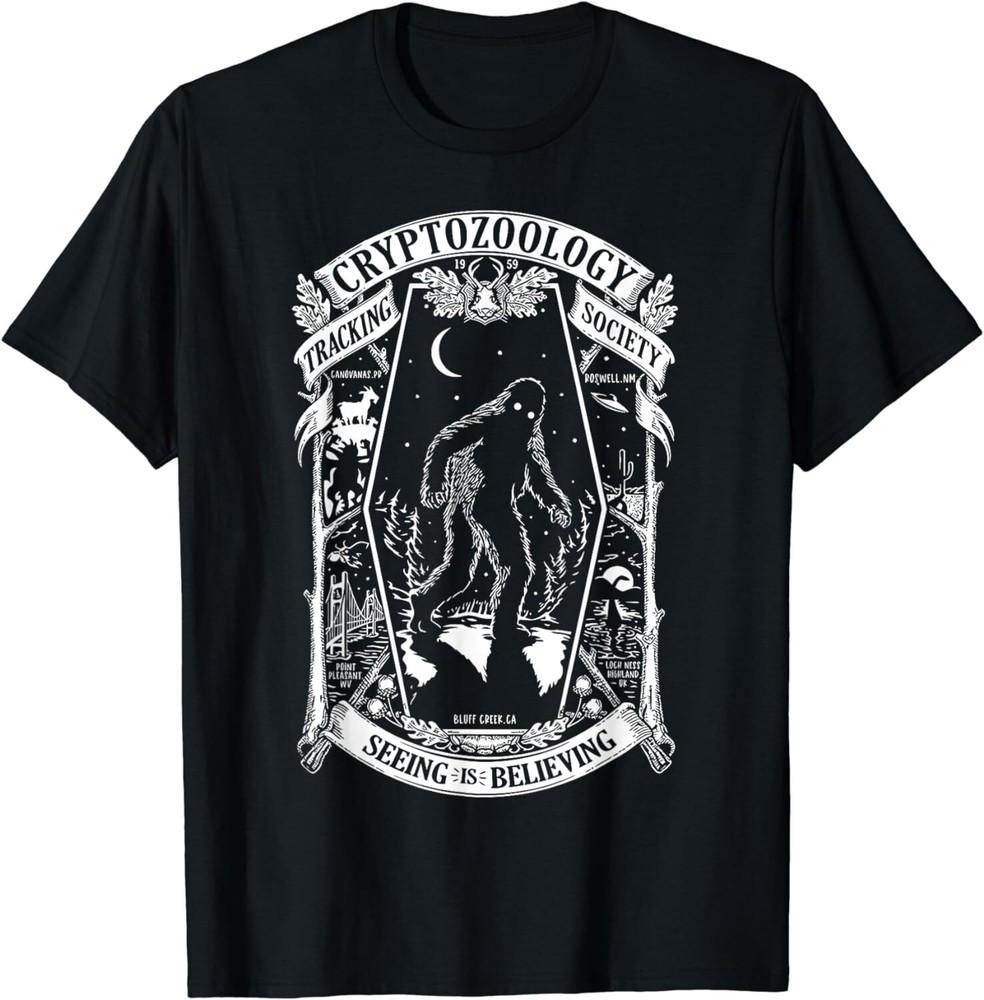Cryptozoology Bigfoot Mothman Cryptid Loch Ness Gift T-Shirt Unisex T-Shirt L