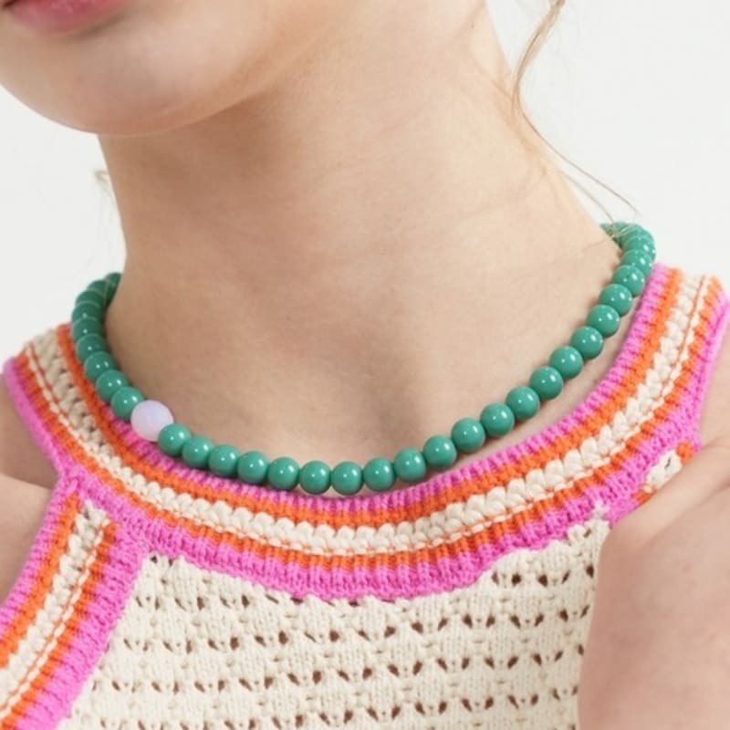 BONBEAU 8mm exotic color glass ball Necklace Czech glass 8mm ball bead necklace 4 colors