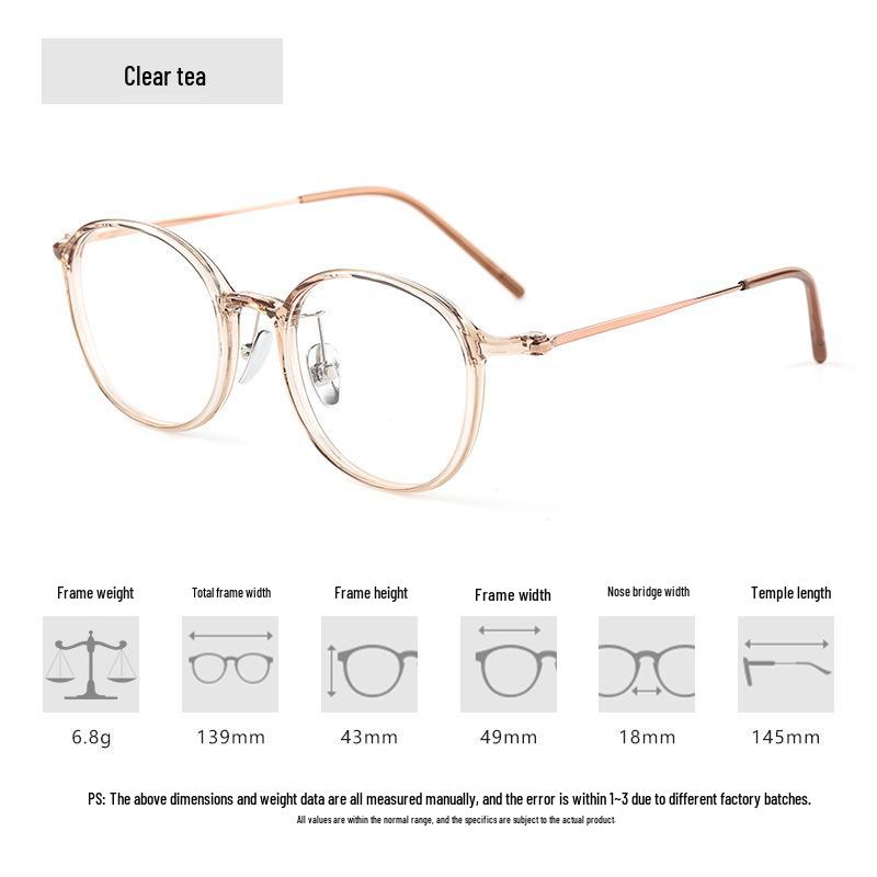 6.8g Ultralight Pure Titanium Small Round Eyeglasses Frame – Trendy Internet Celebrity Style