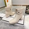 Fashion Boots  Spring/Autumn/Winter New Thick Heel Casual British Style Front Zipper High Heel Short Boots for Women