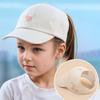 Heart-embroidered Baseball Cap for Girls Cute Girl's Half-top Sun Hats New High Ponytail Cap
