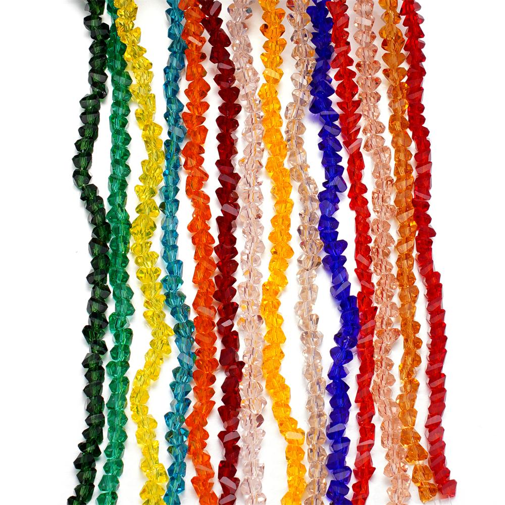 A string 4mm 6mm Irregular Crystal Glass Beads Necklace Czech Rondelle Loose Beads For DIY Jewelry Bracelet Making Accessories