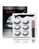 Batfield 3 Pairs Magnetic False Eyelashes - Reusable Fake Eyelashes with Eyeliner and Tweezer - Artificial Eye Lashes for Women Natural Wispy(Style