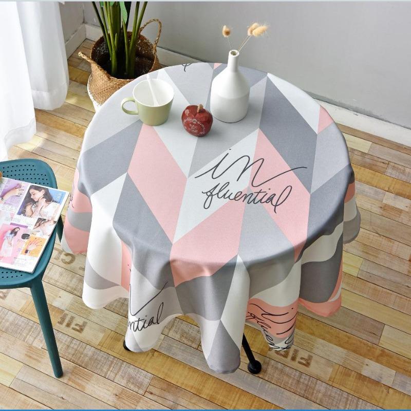 Proud Rose Waterproof Tablecloth Printed Round Table Cover Tea Table Cloth for Wedding Party Home Dining Table Decor Wash-free