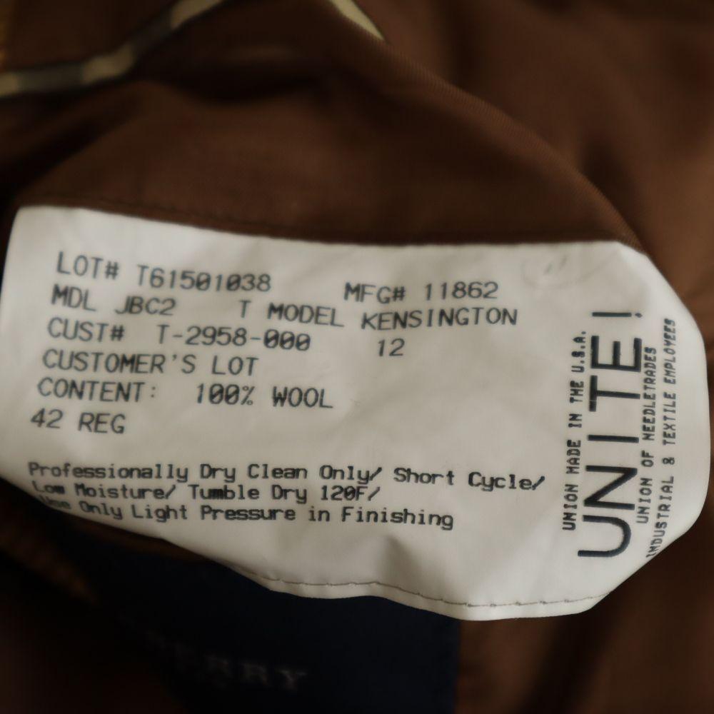 Burberry Houndstooth Pattern Wool Tailored Jacket 42 Brown LONDON Men's Used