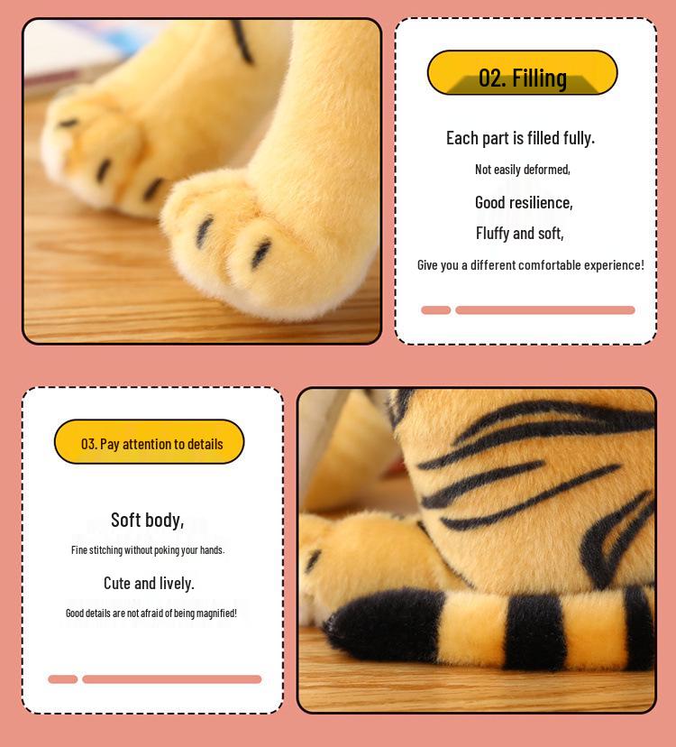 Realistic Tiger Plush Toy - Children's Birthday Gift & Cushion - Northeast Tiger Design