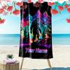 Name Custom Bigfoot Print Beach Towel, Large Soft Quick Dry Towel for Beach Camping Swimming