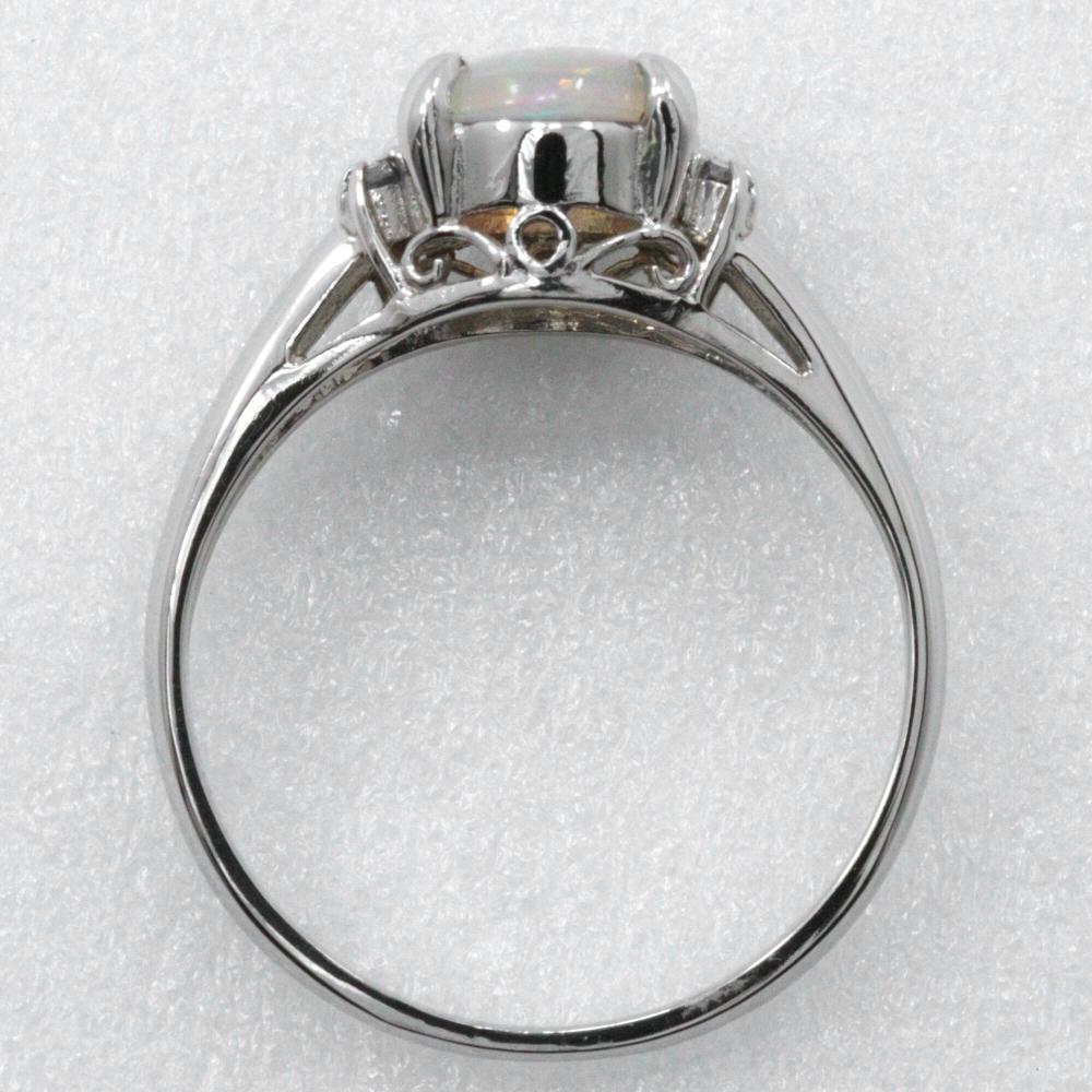 Ring Pt900Platinum/opal/diamond #4.9(US Size) 3.2g Women Used