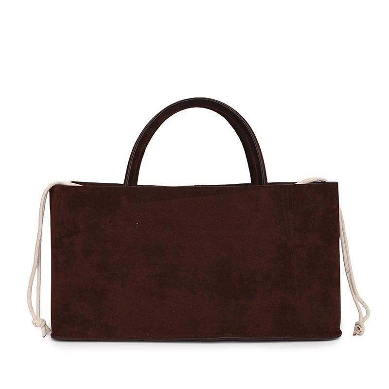 

Сумка-корзина из замши в стиле ретро, корейская версия, вместительная, универсальная, для женщин