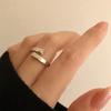 Korean Retro Simple Cross Asymmetrical Open Ring for Women - Creative Temperament Index Finger Accessory