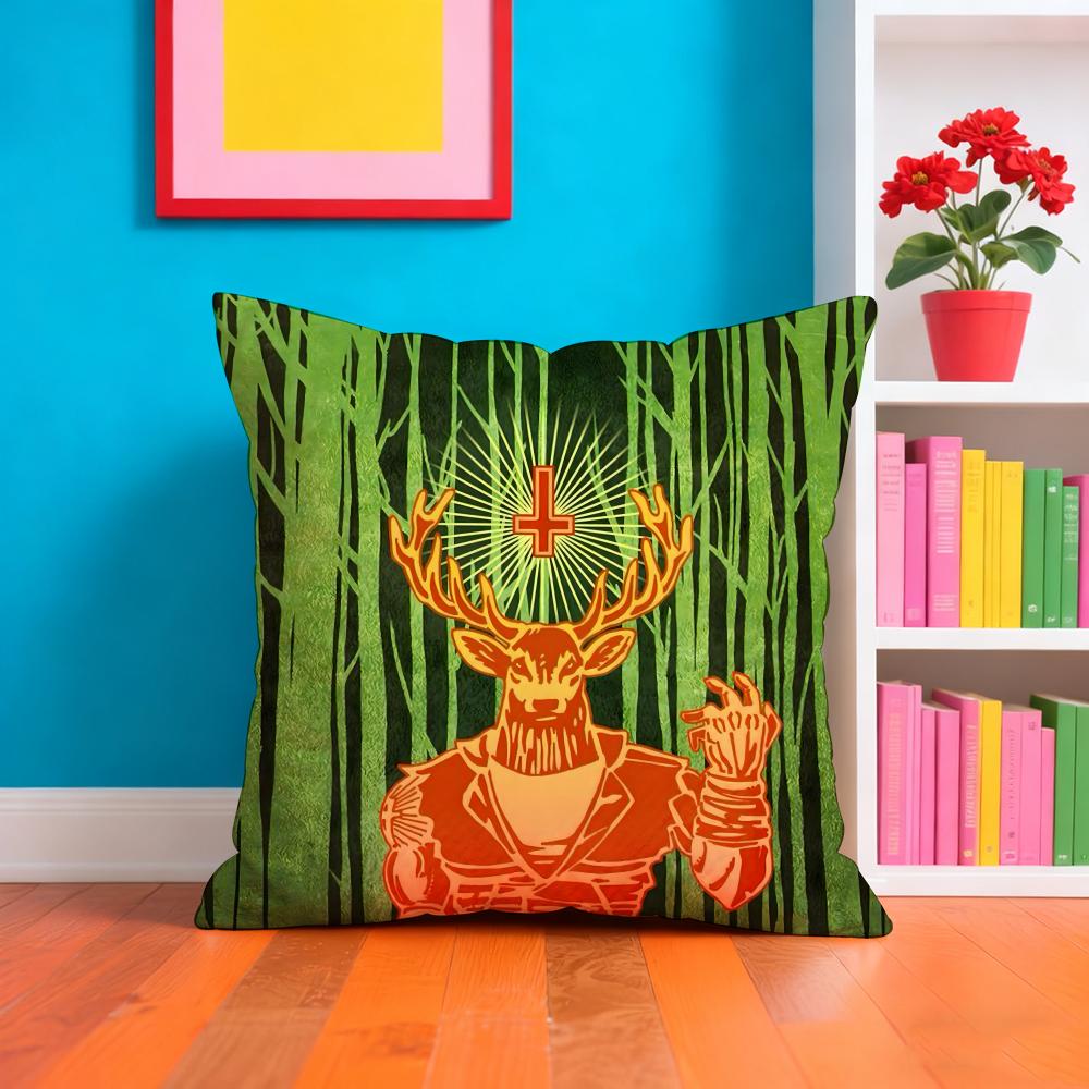 Luxury J-Jager-M-Meisters-S Cushion Cover Plush Fabric Soft Double-Sided Printed Sofa Warm Winter Home Gift Pillow Case