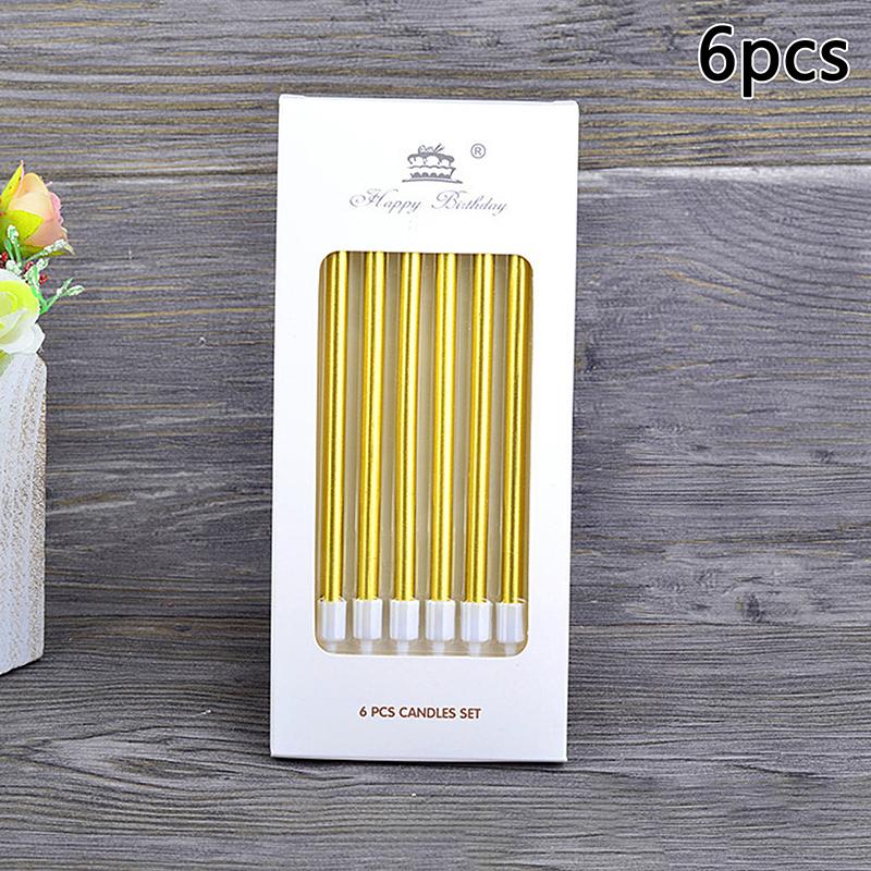 Color Candles 6/8pcs/box Wedding Party Birthday Cake Candles Decoration Party Supplies For Children Kids